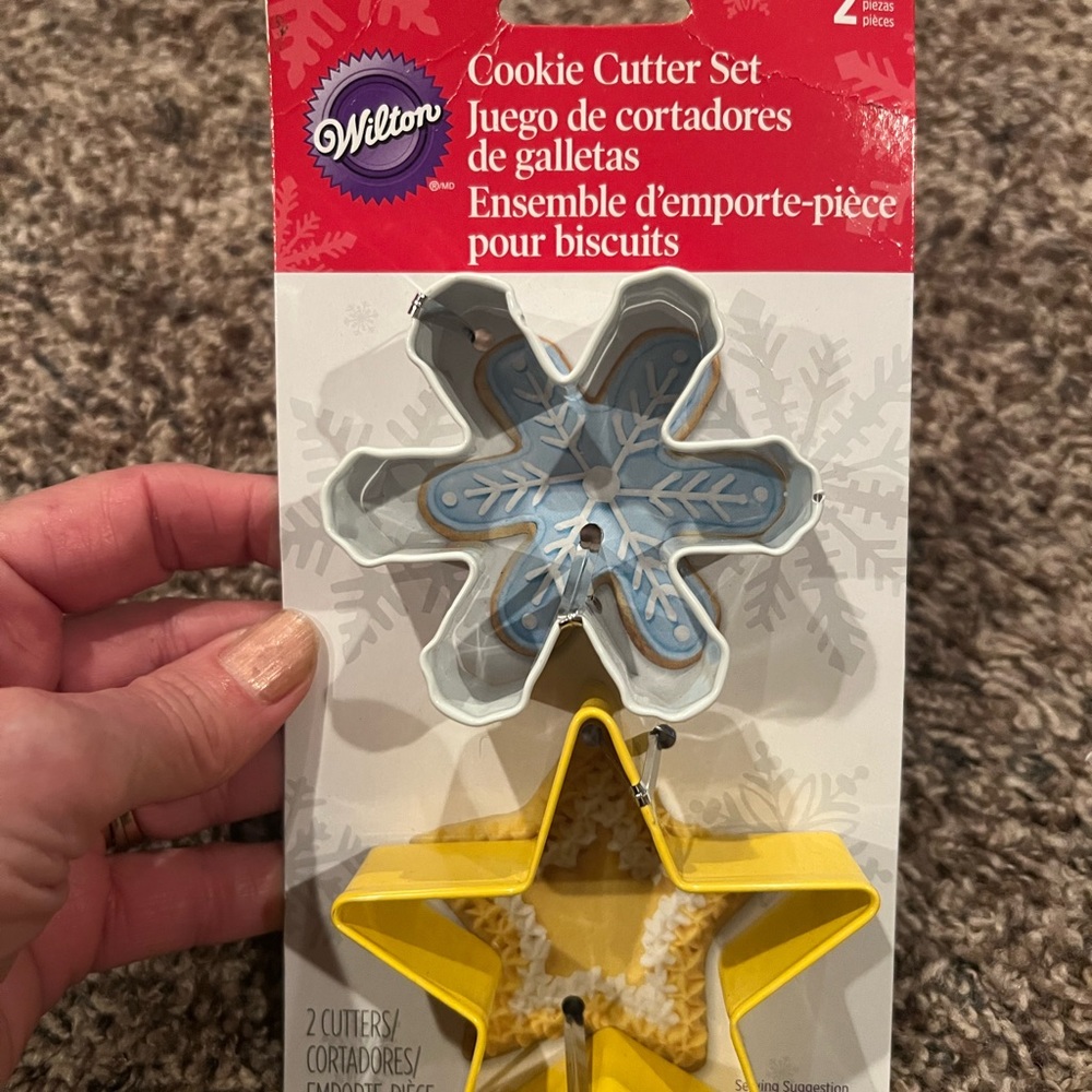 Wilton 3 new in pkg., cavity cookie pan, 6 mini & 2 large cookie cutters. - Picture 2 of 11